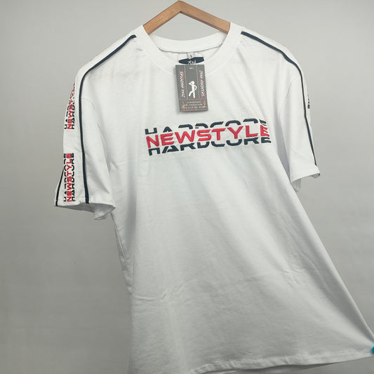 Fully Embroidered White Newstyle T-shirt